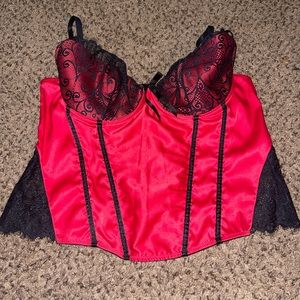 red & black corset